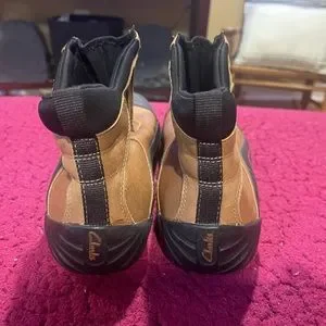 Clarks | Shoes | Clarks Brown Leather Zip Up Boots Mens Size 